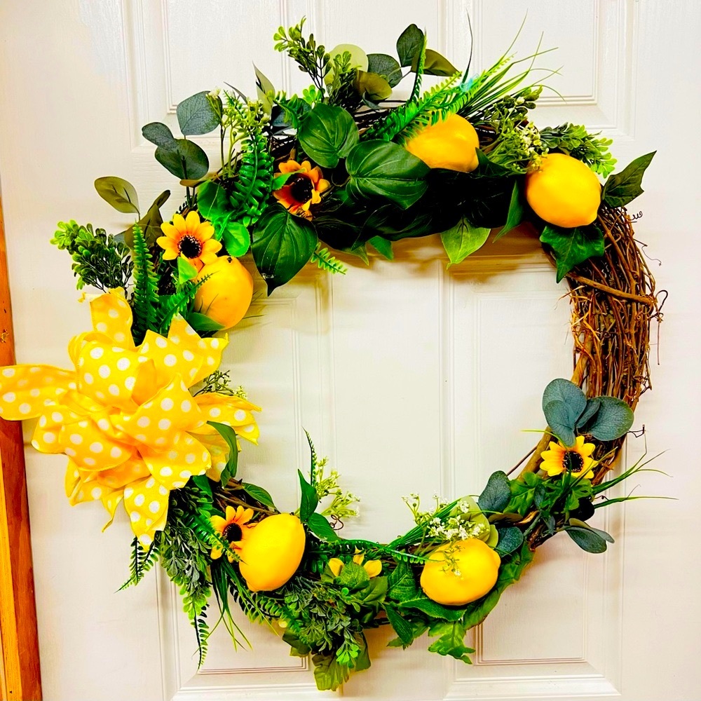 Artificial Lemon Wreath